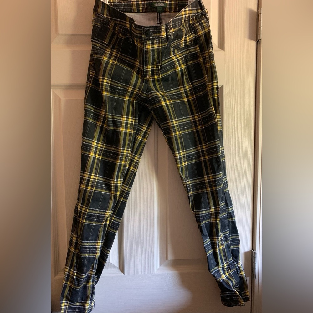 Yellow and Black Punk Dark Academia Goth Style Pants